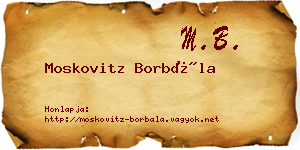 Moskovitz Borbála névjegykártya